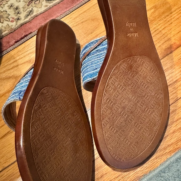 Women's Blue and Brown Sandals Italian Shoemakers NEW without tags not worn SZ 9 - Picture 3 of 5